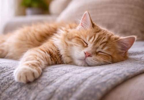 Cat resting peacefully at home